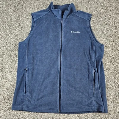 Chaleco Columbia Para Hombres 2XLT Azul Polar Cremallera Completa Bolsillos Campamento Caminata Comodidad Exterior Foto 1 de 4