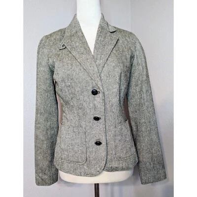 Blazer Isaac Mizrahi Mujer Tres Botones Tweed Carrera Oficina Talla Pequeña Foto 1 de 4