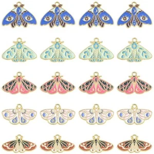 30Pcs Enamel Charms Butterfly Moth Charms for Jewelry Making Necklaces Earring - Picture 1 of 8