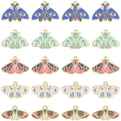 30Pcs эмали подвески бабочка моли подвески для ювелирных изделий ожерелья серьги - Изображение 1 из 4