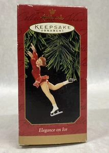 Vtg 1997 Hallmark Keepsake Ornament Elegance On Ice Figure Skater Red Dress - Picture 1 of 8