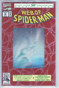WEB OF SPIDER-MAN #90 - 9.2 - WP - Polybagged con póster - Cubierta de holograma plateada - Imagen 1 de 2