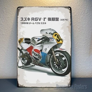 suzuki rgv-g xr74 Motorrad Metall Poster - Sammlerschild - Größe:20x30cm - Bild 1 von 5
