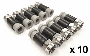 F Compression Connectors Snap Seal wf65 ct63 shotgun cables CMX65 x 10 (Crimp) - Picture 1 of 2