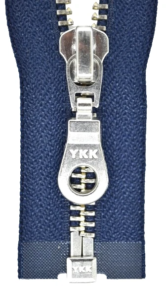 YKK Cursore A Pendolo Per Zip 50-100 Cm 5 Mm Metallico Argento Blu 1Via - Immagine 1 di 1