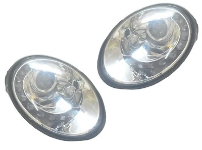 Luzes de cabeça de projetor LED DRL CROMADAS com motor para Volkswagen Beetle 2006-2010 - Imagem 1 de 2