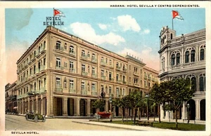 HABANA CUBA - HOTEL SEVILLA Y CENTRO DEPENDIENTES - OLD POSTCARD - Picture 1 of 2