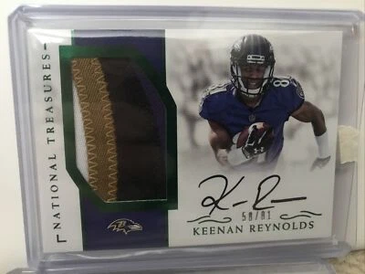2016 NATIONAL TREASURES AUTO AUTOGRAPH JERSEY KEENAN REYNOLDS ROOKIE CARD #58/81 - Image 1 of 2