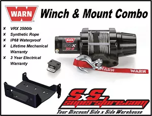 3500lb WARN VRX 35-S Winch Mount Combo: Can-Am Defender HD5 HD8 HD10 2016-21 - Picture 1 of 8