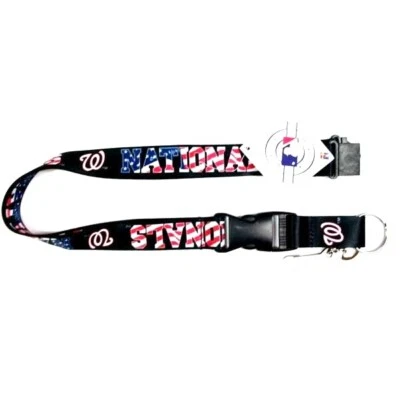 Washington Nationals Lanyard Keychain Independence USAFlag Design Red White Blue - Image 1 of 2