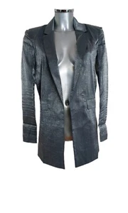 New Women's Asos Metallic Open Blazer Size Uk 6 - Picture 1 of 9