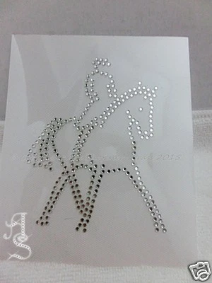 Hotfix Bügelbild Strass Pferd Reiter Horse kl.Traversale re. 151023 Karostonebox - Bild 1 von 2