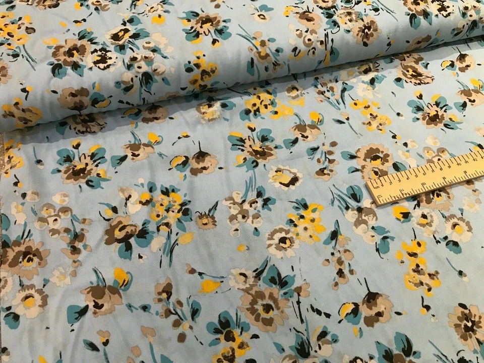 cotton viscose fabric 150cm wide floral , spots, stripe , ditsy - Image 1 of 1