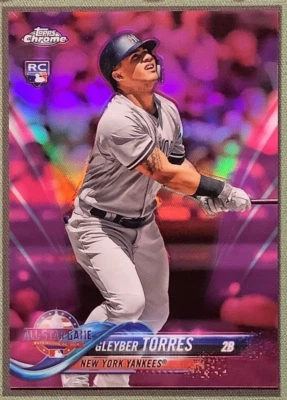 2018 Topps Chrome Update Gleyber Torres Pink Refractor RC #HMT80 - Image 1 of 3