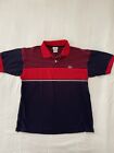 Lacoste Shirt Mens 6  Red And Blue 1/2 Stripes 1/2 Solid Short Sleeve Relax