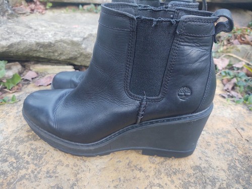 Stivali Chelsea Timberland donna neri A1KMJ punta tonda pull on taglia US 10