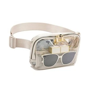 Clear Fanny Pack Belt Bag Stadium Approved for Women Men with Adjustable Beige - Picture 1 of 7