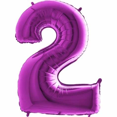 Jumbo 40" or 34" #2 Number Two Foil Mylar Birthday Party Balloon Decorations - Image 1 of 1