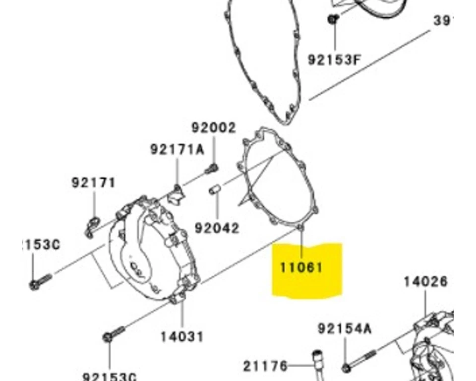 Junta de cubierta de estator generador Kawasaki OEM 2016-2022 ZX636 Ninja ZX6R 11061-0249 Foto 1 de 1