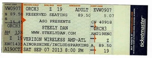 Steely Dan 9/7/13 Atlanta GA Verizon Wireless Amphitheatre Rare Ticket! - Picture 1 of 1