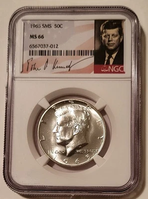 NGC 1965 Kennedy Half Dollar SMS Unc MS66 Portrait Label (B) - Image 1 of 2