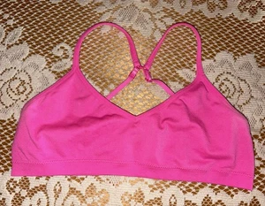 Hanes Y2K Vintage Teen Junior XL First BH Bralette Fuchsia Nylon - Bild 1 von 3