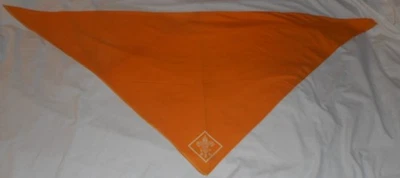 Vintage Boy Scouts Of America Orange White Fleur De Lis Bandana/neckerchief - Image 1 of 2