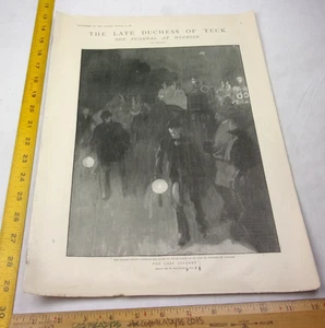 The Duchess of Teck Funeral procession at Windsor 1897 painted art magazine - Bild 1 von 7