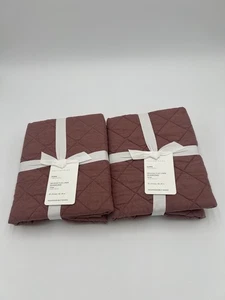 Pottery Barn Belgische Flachs Leinen Diamant Euro Shams - Palisander - Neu mit Etikett - 2er Set - Bild 1 von 5