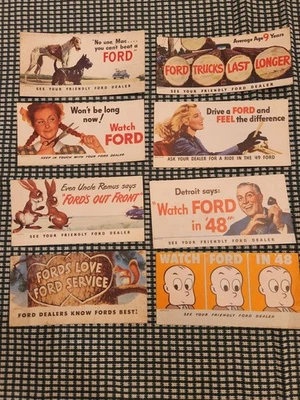 8 Vintage 1940s Ford Advertising Blotters - Image 1 of 4