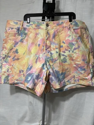 Pantalones Cortos Lane Bryant Multicolor Pastel Entrepierna 7 Pulgadas Mujer’s 26 Foto 1 de 4