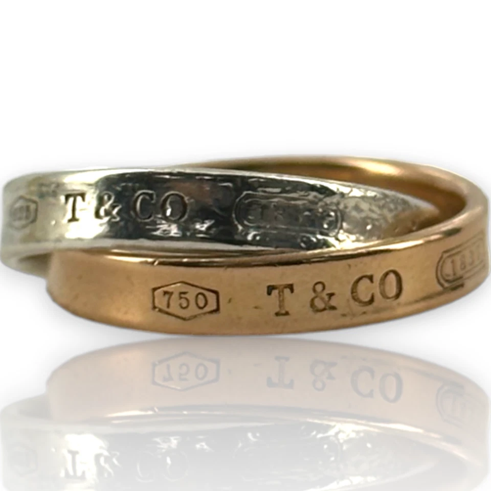 Anillo Rubedo Círculo Entrelazado Tiffany & Co 18kt 750 Plata de Ley 925 1837 Foto 1 de 4