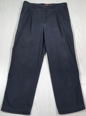 Pantalones Eddie Bauer Vintage 38x32 Azul Caqui Resistente a las Arrugas Clásicos Plisados Años 90 Foto 1 de 4