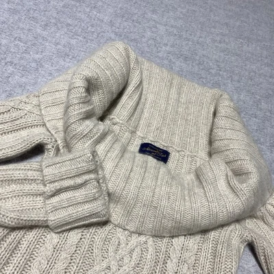 Suéter Abercrombie Fitch Mujer Mediano Crema Lana Cachemira Conejo Cable Pelo Foto 1 de 4