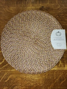 Pflegeleichte Tischsets Orange und Braun 6er Set Gewebt Rund 15" Herbst Herbst - Bild 1 von 10