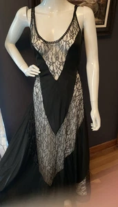 VINTAGE Petra Fashions SILKY LACE PANEL  NIGHT GOWN LINGERIE sz Medium - Bild 1 von 4