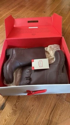 WFS1000RMA HUNTER Women's Original Short Rain Boot Brown Size 9 - Image 1 of 3