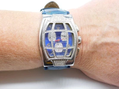 AQUA MASTER CHRONOGRAPH STAINLESS STEEL DIAMOND STONE SWISS MOVEMENT WRISTWATCH - Image 1 of 4