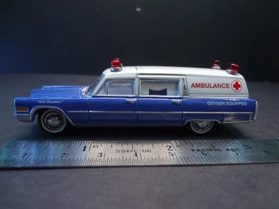 Johnny Lightning 1966 Cadillac Ambulance BLUE/White - Loose 1:64 Scale - Image 1 of 4
