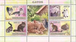 Guinea-Bissau - 2007 gatos domésticos, atigrado - hoja de 4 estampillas - Michel #3586-9 - Imagen 1 de 1