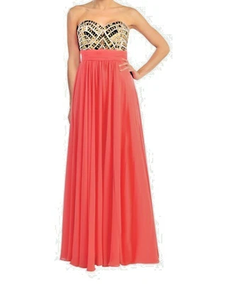 NEW WITH TAG. SIZE MEDIUM. Dancing Queen  FORMAL GOWN AUTHENTIC CORAL - Image 1 of 4