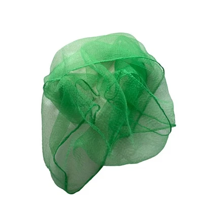 Vintage Green Sheer Square Scarf Lightweight Bandana Wrap Hair Scarf Chiffon - Image 1 of 4