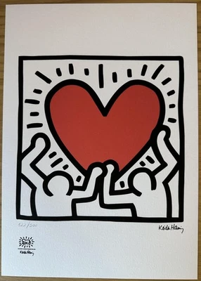 Keith Haring Lithografie Druck | Limitierte Auflage | Handsigniert & Nummeriert - Bild 1 von 4