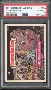 1987 Topps Garbage Pail Kids 10th Series #393a Jess Express PSA 10 GEM MINT Os10 - Picture 1 of 3