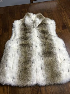 Chaleco de piel sintética para mujer talla mediana cierre de cremallera sin etiqueta de talla - Imagen 1 de 7