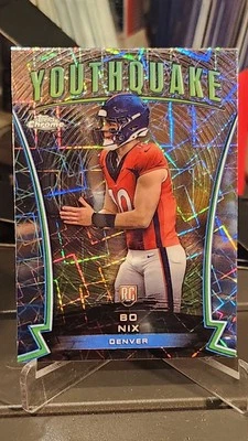 2024 Topps Chrome - Youthquake Bo Nix #Y-16 Lazer Refractor (RC) - Image 1 of 2