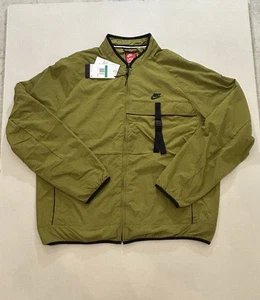 Nike Tech Jacket Mens XLT Woven Full Zip Repel Pacific Moss Olive Pockets EUC - Picture 1 of 9
