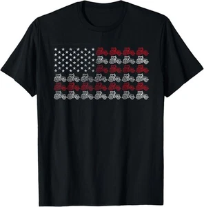 Proud Patriotic Freedom Designs Tractor American Flag Farmer T-Shirt Hoodie - Picture 1 of 12