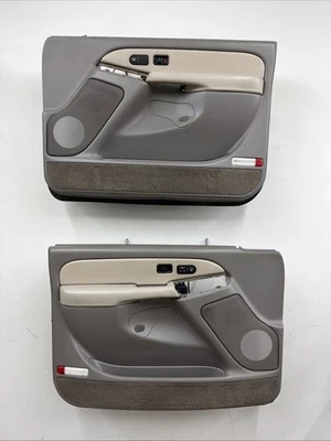 99-02 Chevrolet GMC Tahoe Yukon Silverado Sierra Door Panels Pewter/Shale OEM - Image 1 of 4