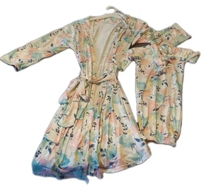Mommy And Me Newborn Floral Matching Robe Gown/sack Headband - Picture 1 of 14